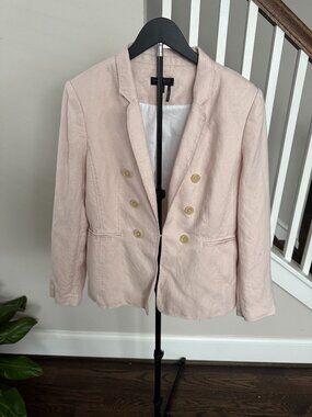 Vintage Pretty In Pink Donna Karan Linen Blazer Size Large
